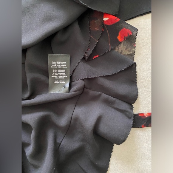 Aritzia Wilfred Louise Floral Wrap black and red dress - Picture 8 of 13